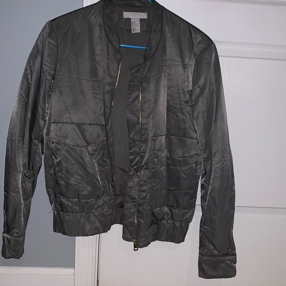 H&M olive green bomber jacket
